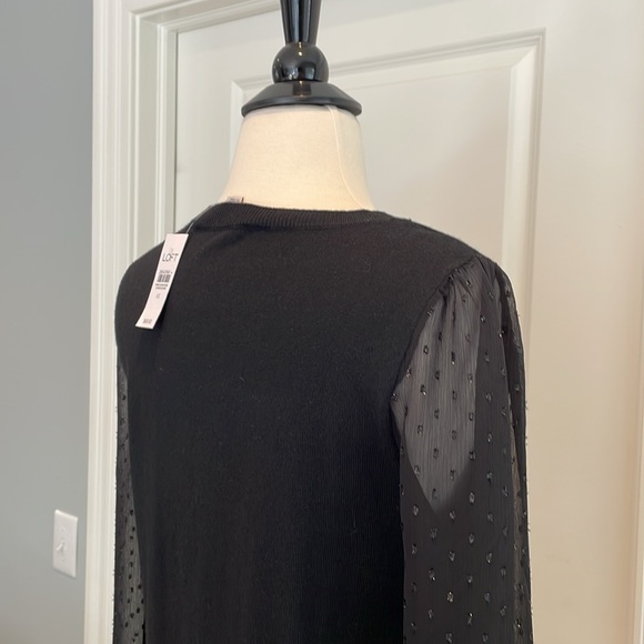 NWT • LOFT • Black Women's Top w sheer sleeves. - Picture 15 of 16